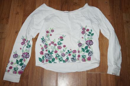 Crop mikina s kvetinami, l