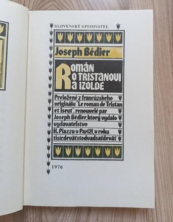 Joseph bédier - román o tristanovi a izolde, 