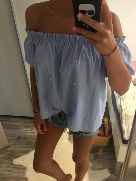 Perličkový top, stradivarius,s