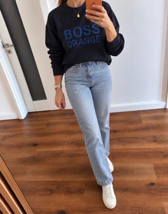 Modrá mikina boss orange, hugo boss,s