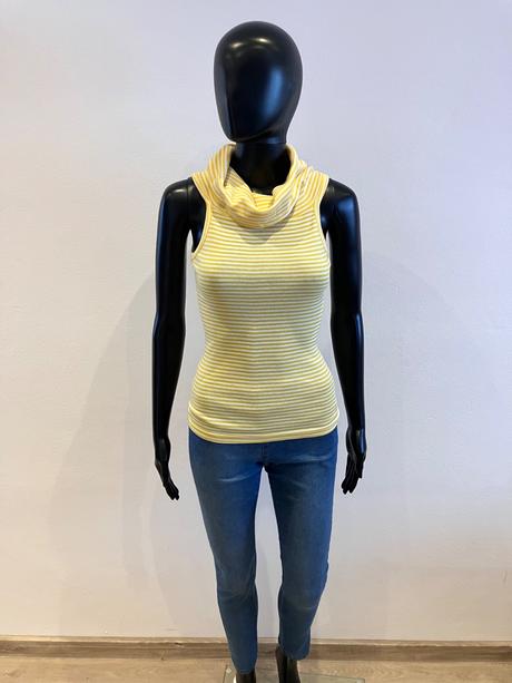 Žlto-biely pásikavý top s rolákom slovenka (m), slovenka,m