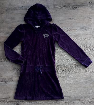 Tmavofialové zamatové šaty, h&m,146