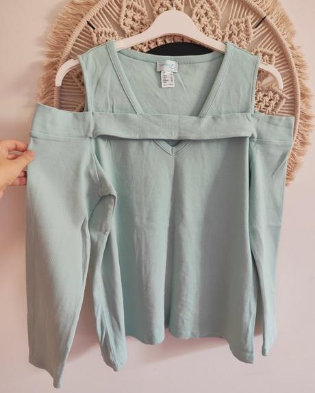 Rebrované tričko s odhalenými ramenami, xl