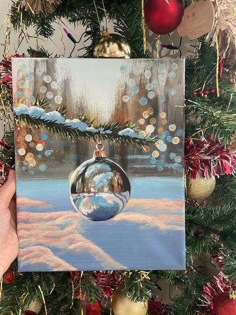Vianočná guľa - maľba, 