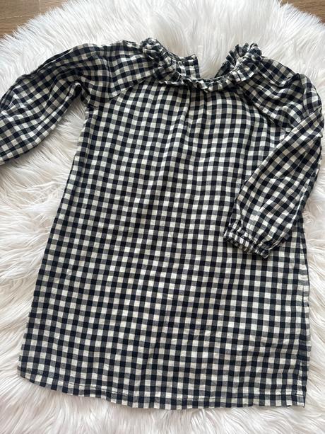 Kockované šaty h&m s balonovymi rukávmi, h&m,110