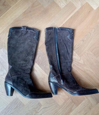 Hnedé kožené čižmy bruno premi 37, 37