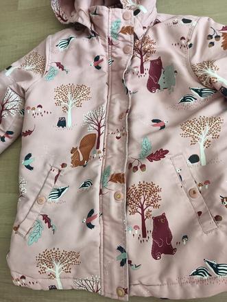 Lindex zimná bunda lesné zvieratká 128, lindex,128