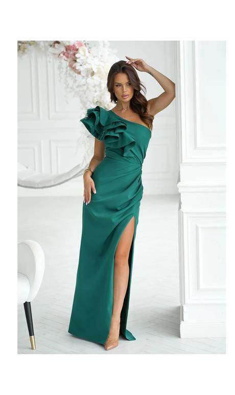 Plesové spoločenské dlhé šaty s volánom v. 44, 44