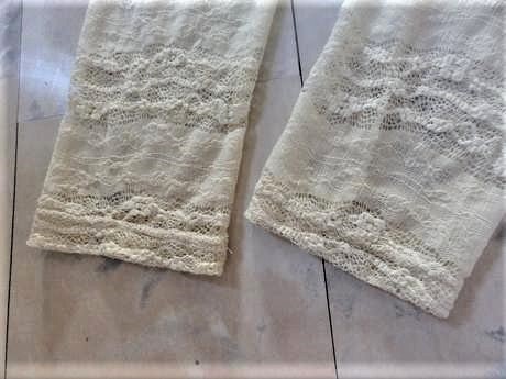 Luxusné krajkové nylonové legíny, l