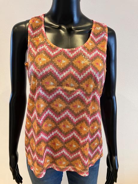 Dámsky vzorovaný top s flitrami veľk.m, m
