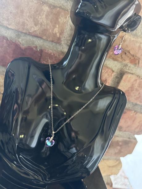 Set náušnice + retiazka s príveskom srdiečko,