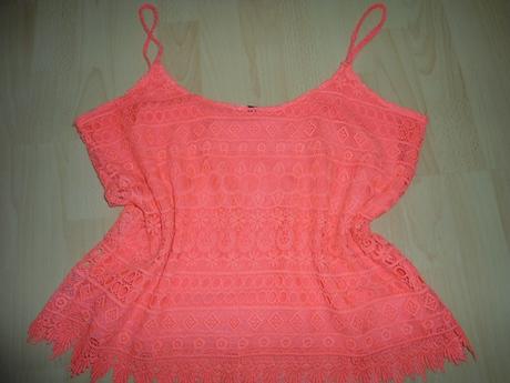 Neonovo oranzovy letny top, h&m,l
