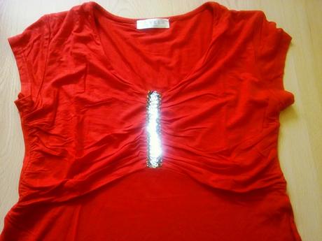 Bavlnené tričko s flitrami zn.vela l/xl, xl