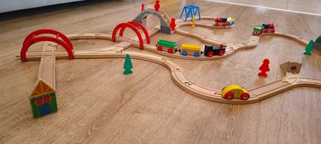 Drevená vláčiková zostava 76 ks, zn.carousel, 