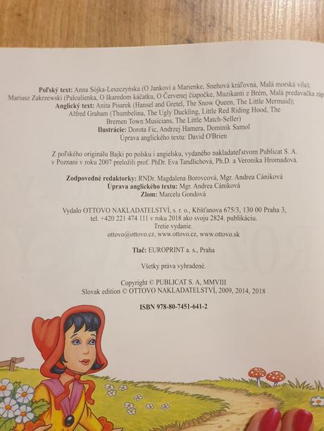 Dvojjazyčná kniha rozprávky slovensky anglicky,