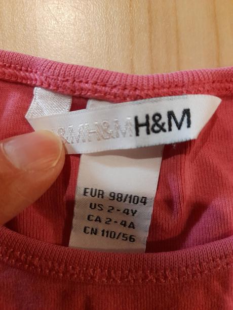 Ružové tričko, h&m,98