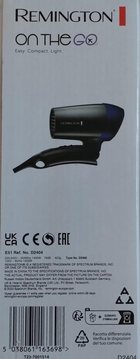 Fén remington d2404, 