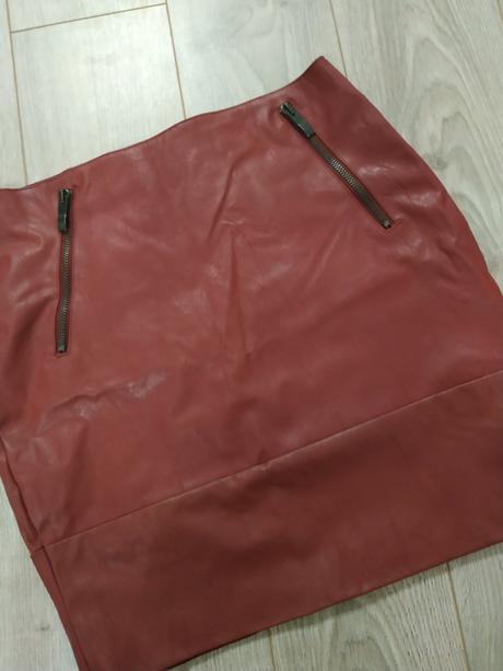 Koženkové bordová sukňa orsay, veľ. s, orsay,s