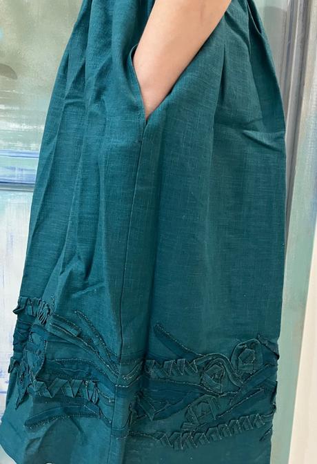 Ľanová midi sukňa /šitá/, m