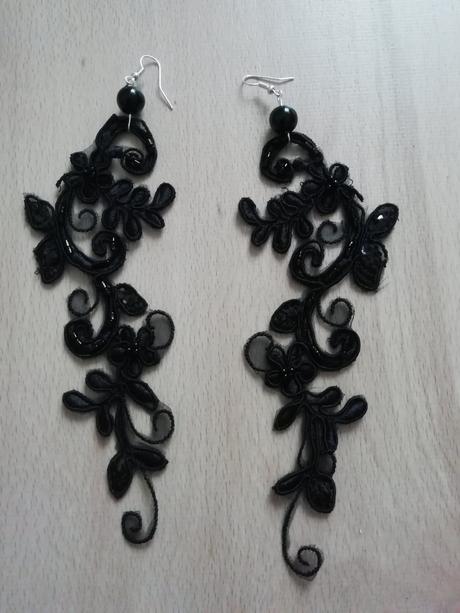 Náušnice z čipky , ručne vyrábané na zákazku., 