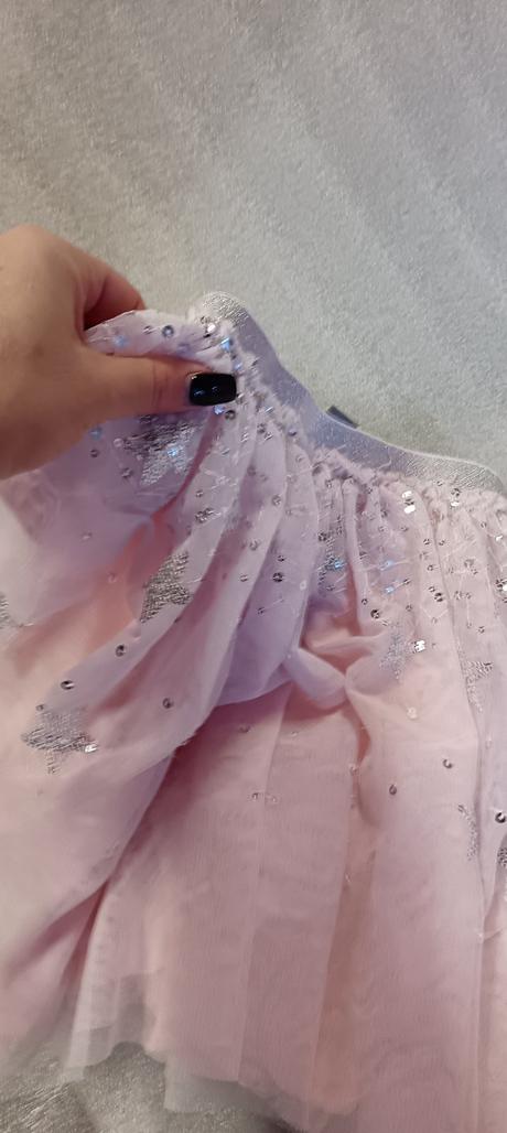 Ružová trblietavá suknička, 128