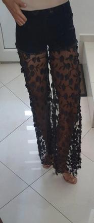 Sexi široké nohavice s krajkou, xs