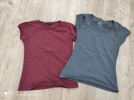 Bordove a sive tricko basic, fishbone,m