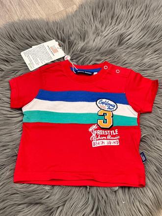 Chlapčenské pásikavé tričko červené (6-9mes.), original marines,68 / 74