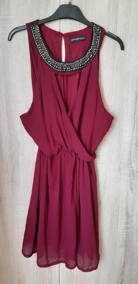 Bordové spoločenské šaty, xl