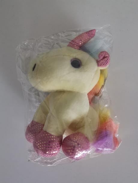 Plyšový jednorožec kľúčenka, 