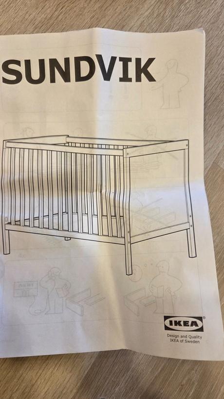 Detska postielka ikea sundvik + matrac + chranic, šírka (cm): 60,dĺžka (cm): 120