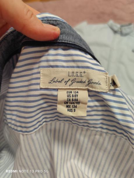 Pruzkovana h&m košeľa, l.o.g.g.,134