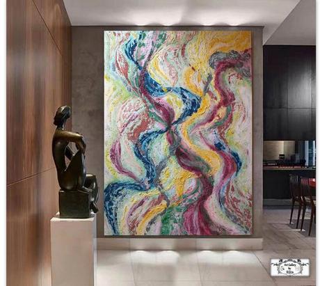 Xxl malba- abstrakt 180x130 pestrofarebny obraz,