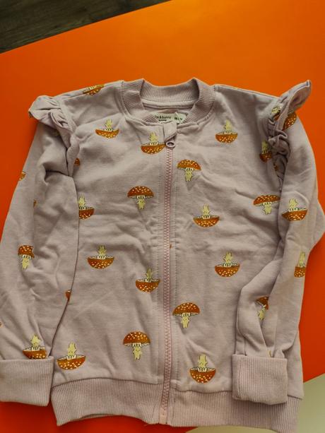 Fialková mikina s jesenným motívom, fox & bunny,98