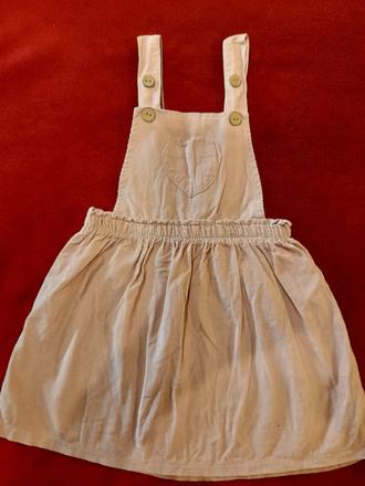 Ružová suknička z jemného menšestru, 98