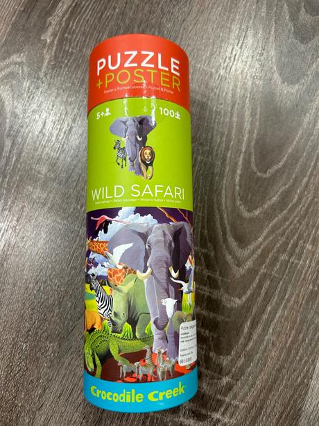 Crocodile creek puzzle s plagatom safari v tube,