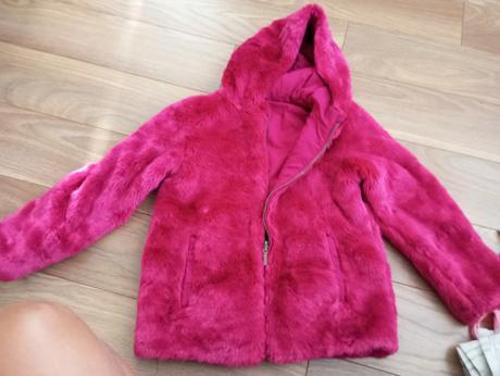 Huňatá obojstranná bunda na jar/jeseň/ miernu zimu, 158