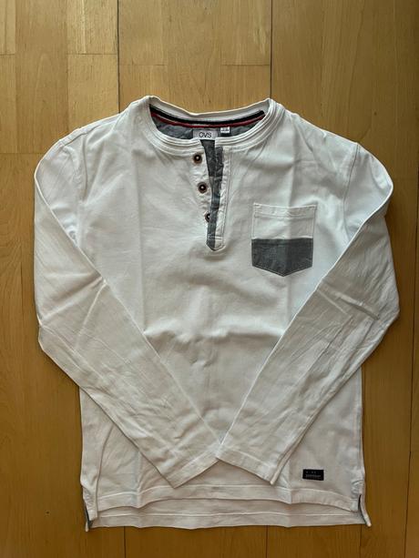 Biele bavlnene tricko s gombikmi, ovs,152