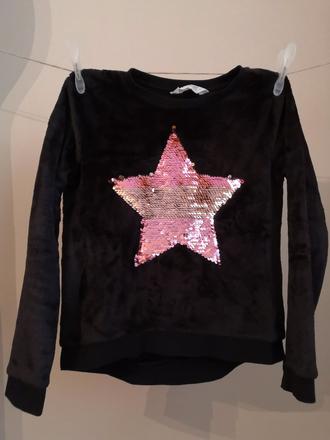 Plyšová mikina s hviezdou, h&m,128