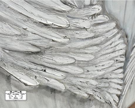 "strážne krídla-vintage" maľba, 