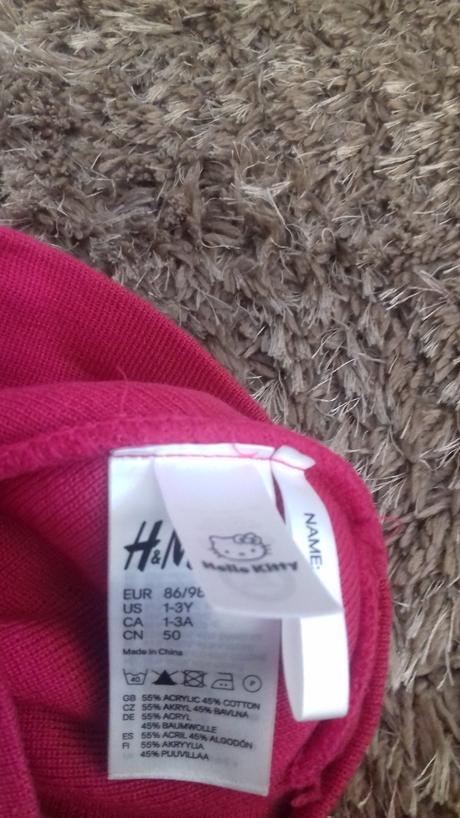 Čiapka hello kitty 86/98, h&m,98
