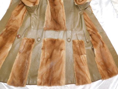 Pekny kabat z norky a pravej kože, 38