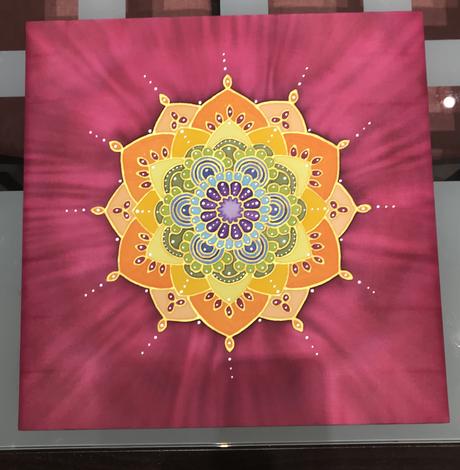 Mandala 7 chakras na hodvab 41x41 cm, 