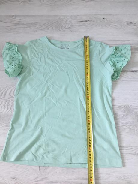 Zelené tričko s krátkymi volánikovými rukávmi, f&f,152