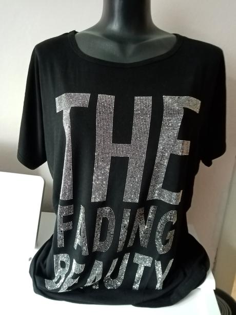 Tričko s trblietavým nápisom, l