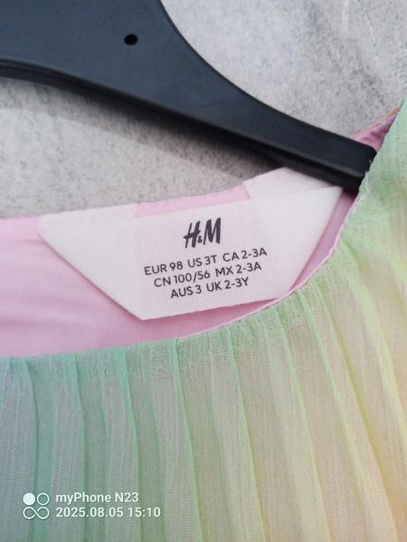 Dúhové šaty h&m 98, h&m,98