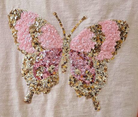 Tričko s motýľom, h&m,140