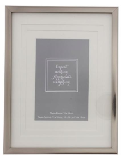 Rámček na jednu fotku strieborný 24 x 18 cm,