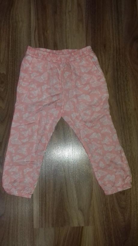 Nohavice s motýlikmi, h&m,92