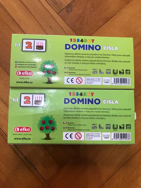 Hra domino - čísla 2 ks, 